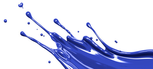 Wave blue paint or liquid, splash ink abstract background, 3d rendering,