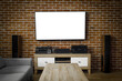 © Adrian White - TV screen isolated mockup livingroom