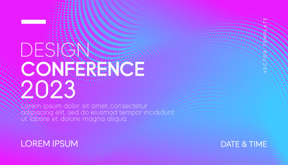 Poster - Abstract modern business conference design template with gradient halftone effect. Dynamic flyer layout. Vector, 2023