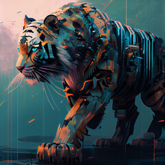 Predator animal glitch art