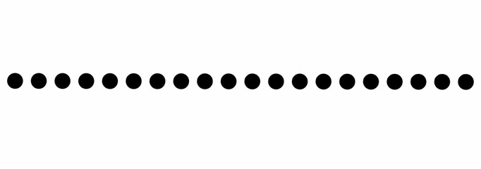 horizontal dotted line isolated on white background