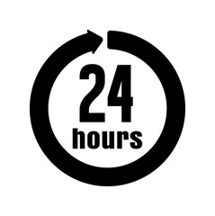 Canvas Print - Timer, clock icon illustration ( 24 hours ) / png ( background transparent )