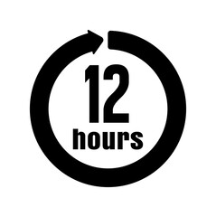 Canvas Print - Timer, clock icon illustration ( 12 hours ) / png ( background transparent )