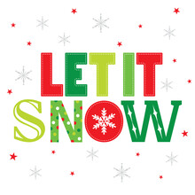 Let It Snow Christmas Greeting Card Design