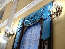 Design Of Curtains On The Windows In The Lobby Of The Opera House
