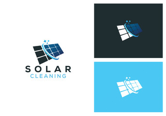 solar panel cleaning services company logo icon