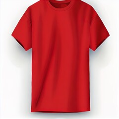 Wall Mural -  a red t - shirt hanging on a clothes line with a white background and a clipping area for the image. Generative AI