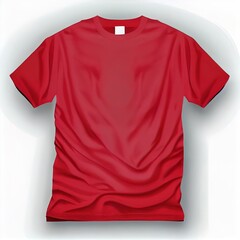 Wall Mural -  a red t - shirt with a white tag on it is shown in a white background with a shadow. Generative AI