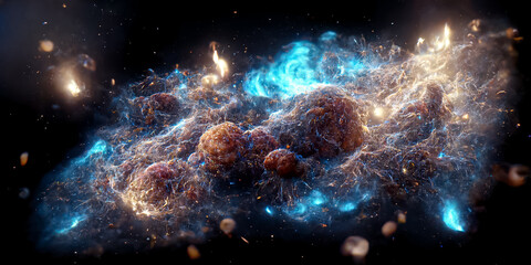 Wall Mural - nebula and galaxies in space 3d