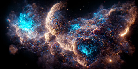 Wall Mural - nebula and galaxies in space 3d