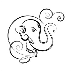 Wall Mural - Ganesha Pen Ink Style M_2211002