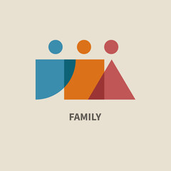 Canvas Print - Family, friends geometric logo