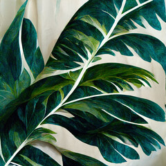 Wall Mural - Nature view of green tropical plants leaves background.