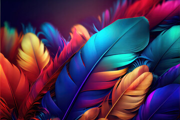 colorful feathers background as beautiful abstract wallpaper header