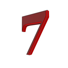 Poster - Red 3d number for decoration and design. New Year's decorations.