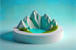 diorama of a beautiful mountain landscape