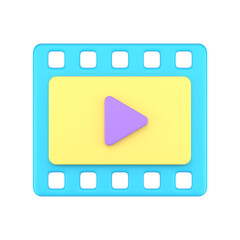 Poster - Cinema application film video content television channel broadcasting front view 3d icon