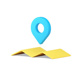 Poster - route navigation map pin location gps position cartography application badge 3d icon