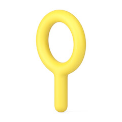 Poster - Magnifying glass yellow optical zoom tool for detective science research 3d icon