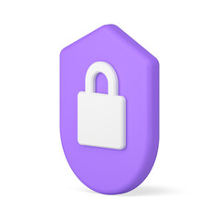 Poster - Web access privacy login password shield with lock virus protection 3d icon
