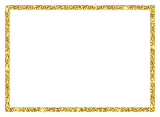 Wall Mural - rectangle gold glitter frame isolated on transparent background illustration, png, clip art template
