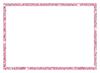 Wall Mural - rectangle rose gold glitter frame isolated on transparent background illustration, 7:5 scale ratio b