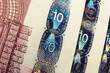 Hologram print on euro - Money euro currency seal, temper-proof counterfeits authenticity protection against forgery