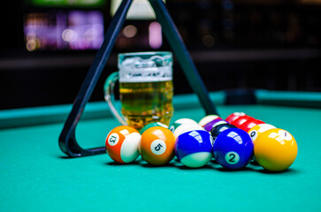 billiard balls on a table