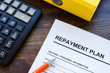 Wall Mural - Loan repayment plan application form and calculator.