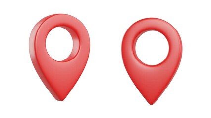 red location symbol rotated 3d animation