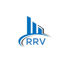 RRV letter logo. RRV blue image. RRV Monogram logo design for entrepreneur and business. RRV best icon.	
