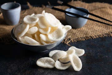 Prawn crackers kroepoek.