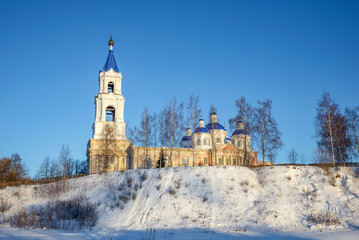 Wall Mural - View of the old Resurrection Cathedral on a sunny winter day. Kashin, Tver region. Russia