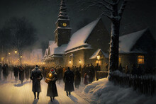 Parishioners Heading To Christmas Eve Midnight Mass