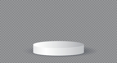 Poster - Cylinder podium or showcase to place products. 3d style podium luxury background. Round podium. Vector illustration