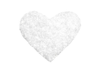 large white heart with snow texture, isolated object