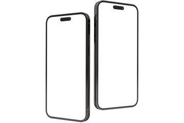 smart phone included with social media emojis created for mockups with blank screen on isolated empt