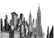 © BigJoy - City silhouette sketch hand drawn engraved style Vector illustration