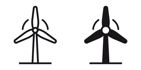 Aufkleber - ofvs241 OutlineFilledVectorSign ofvs - wind power vector icon . windmill sign . isolated transparent . outline and filled version . AI 10 / EPS 10 . g11581