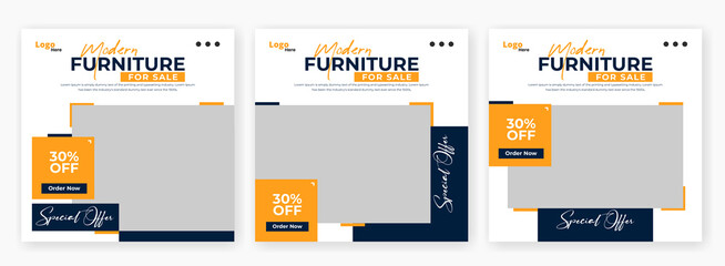 Wall Mural - modern furniture social media post banner template