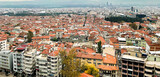 Fototapeta  - panoramic top view of a turkish city in daylight without people