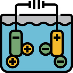 Sticker - hydrogen electrolysis line filled icon