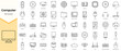 Simple Outline Set of Computer icons. Linear style icons pack. Vector illustration