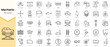 Simple Outline Set of Mechanic icons. Linear style icons pack. Vector illustration