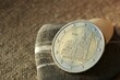 German 2 Euro coin obverse. European bimetallic coin.