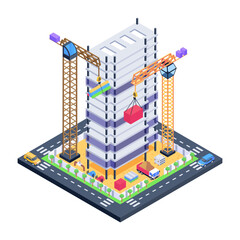 Poster - Download this amazing isometric illustration of construction building 