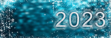 Eve New Year 2023 Holidays, Winter, Cards, Bokeh, Night, December, Panoramic Banner