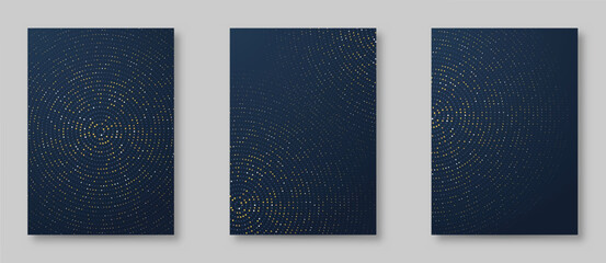 technology cover background design set. luxury, gold. vector tech backdrop for business layout, digi