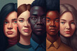 People of different gender, race and age. AI-generated illustration, representing diversity and inclusion.