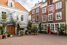 Cozy Little Square In The Center Of The Dutch City Of Middelburg In Zeeland.